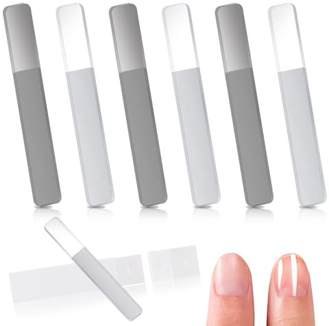 KALIONE 6 Stück Glasnagelfeilen, Nano-Glasnagelglanz-Pufferpolierer, Glasnagelglanzpolierer