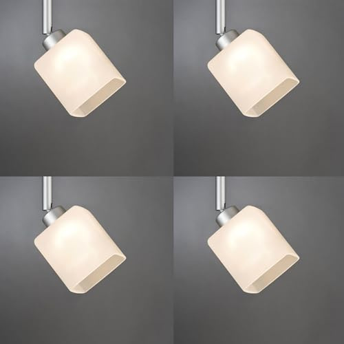 4 x Paulmann Lampenschirm Öffnung ca. 3,3 cm Quad Satin eckig Glas Ersatzglas, Schirm, Ersatzschirm