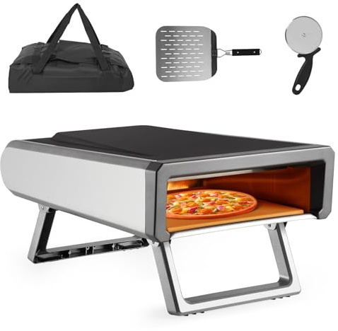 KIMORE Four à pizza d'extérieur de 30,5 cm, four à pizza à gaz portable avec kit d'accessoires, accessoires portables pour le camping dans le jardin à l'extérieur
