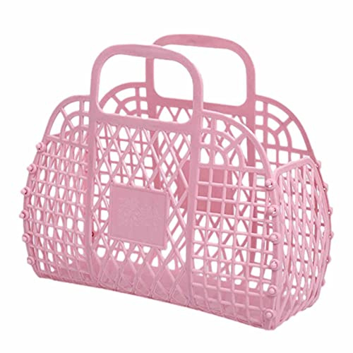 Paodduk Jelly Basket Bag - Reusable Kids Beach Tote Bag Mesh For Toy Storage