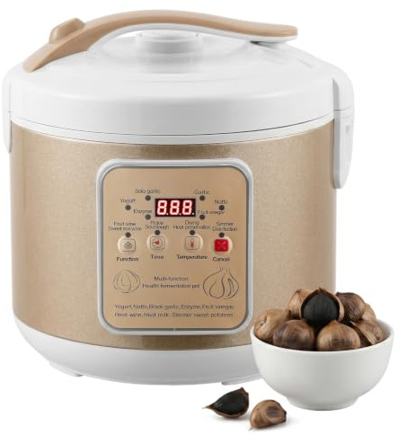 Moongiantgo 6L Fermentador de Ajo Negro, Olla Automática de Ajo, Natto, Yogur, Kimchi, Máquina Fermentadora de Vino, Cocedor de Ajo con Control Automático, Control de Tiempo y Temperatura, 220V