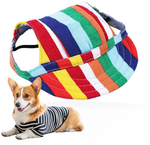 Baseballmütze für Hunde - Verstellbarer Sonnenschutz - Hut Hundemütze mit Ohrlöchern - Hundesonnenhut Verwendbar als Sonnenschutz - Hundemütze Geeignet für kleine und mittlere
