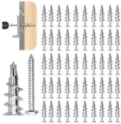 FENGCHUANG 25 Stück Gipskartondübel, Solide Hohlraumdübel Metall, Starke Tragfähigkeit Dübel für Rigipswände, hohlraumdübel, fur Befestigung in Stein, Ziegel, Beton, Gipskarton Usw