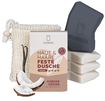 Duschbrocken 3er-Set Duschseife mit Verpackung [2in1] Festes Shampoo, 300g