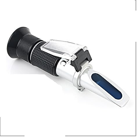 Brix Meter Refractometer, Refraktometer -Messbereich 0~50% Fruchtsaft Milch Tee Zuckermessgerät ATC Handkonzentrations-Saccharimeter-Test for Sugar, Food, Fruit, Beverages Honey