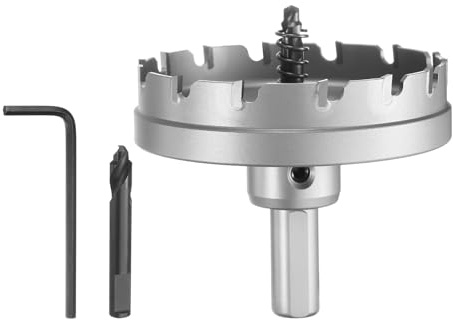 QUARKZMAN Scie Cloche à Métaux en Carbure de 80 mm de Diamètre pour Acier Inoxydable de 5 mm d'Épaisseur, Métal, Alliage d'Aluminium, Cuivre, Laiton, avec Foret Central Supplémentaire