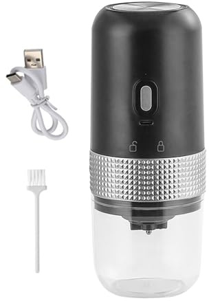 Duroecsain - Molinillo de café pequeño, molino de café, molino de mocas ajustable | Molinillo de café portátil, pequeño molino eléctrico, molienda ajustable, molino de grano de café para espresso