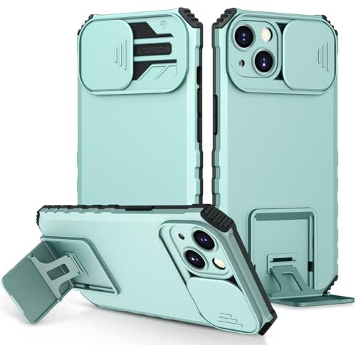ATISIJIE para Motorola Moto G22/E32 Funda con Soporte Integrado,Protección Antigolpes,Diseño Elegante y Resistente,Protección de Cámara y Funcionalidad Completa-Azul Claro