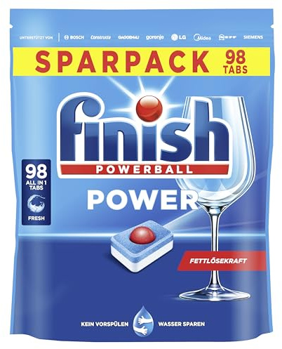 Finish Power Fresh - Pastiglie per lavastoviglie, confezione risparmio, 98 pastiglie