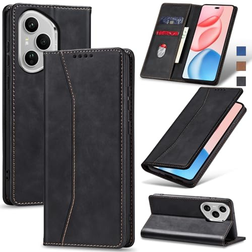 Jasonyu Funda para Honor 400 Pro Flip Case,Negro | Cuero PU Carcasa,Tipo Libro con Tarjetas y Cartera,Soporte Plegable,Cierre magnético,Capa