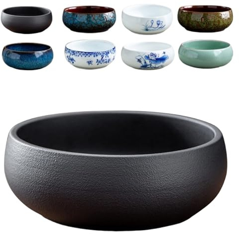 Vaso per fiori a forma di loto, vaso in ceramica per interni ed esterni, semi di loto bonsai, vaso idrico per loto da interno, adatto per piante idroponiche grasse (Tipo F)