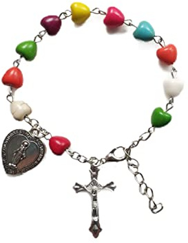 Vynetra Auto-Rosenkranz, Perlen, farbige Liebe, katholischer Christus, Rosenkranz, Kruzifix, göttliche Barmherzigkeit, für Damen und Herren