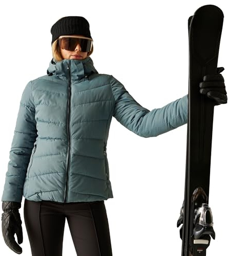 Dare2b Glacier Giacca da sci da donna in tessuto impermeabile e traspirante, Element Grey, 42