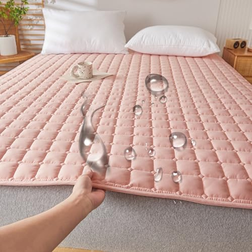 Morbuy Inkontinenzunterlage Waschbar Gesteppt Inkontinenz Stuhlauflage Groß wasserdichte für Kinder Erwachsene Saugfähige Auslaufsicher Atmungsaktive Inkontinenzunterlagen Bett (Rosa,120x200cm)