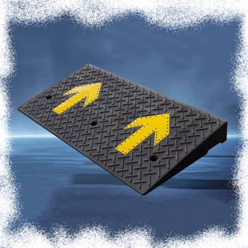 SMELEDFCFK 8cm 10cm 12cm 20cm Hoch Türschwellenrampe Gummi Auffahrrampe Bordsteinrampen Robuste Auffahrkeil Schwellenrampen 100cm Länge Rampe Auto/Motorrad Rampe(39x20x5in/100x50x13cm)