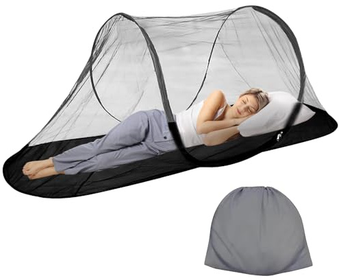KBIBCK Moustiquaire pop-up pliable - 200 x 72 x 70 cm - Pour voyage, camping, famille, lit - Pour chambre à coucher, extérieur, camping - Noir