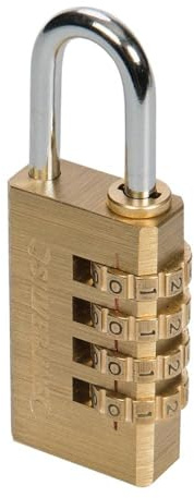 Silverline 360848 Zahlen-Vorhängeschloss, Messing 4-stellige Kombination
