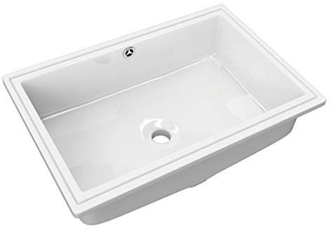 Lavabo bajo encimera Murta para mueble de baño de porcelana ceramica blanca con rebosadero de 54x34x17