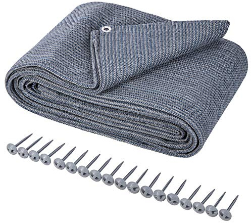 ONVAYA® Alfombra para tienda de campaña | suelo para camping | alfombra de toldo para caravana | alfombra de tienda | alfombra robusta | base lavable para tienda de campaña en azul/gris (300 x 600 cm)