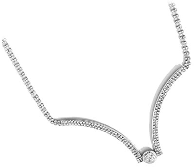 AMDXD Strand Brustkette, Sexy 2 Schichten Zirkonia Bikini Strand Kette für Damen Strandschmuck, Silber, 105CM