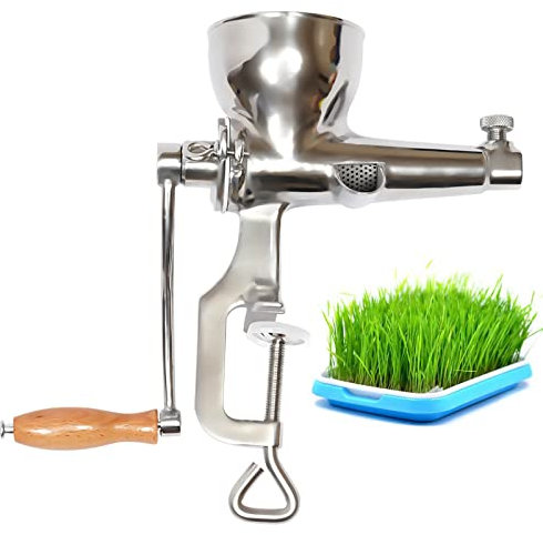 Centrifuga manuale in acciaio inox per erba di grano a mano, per la casa, per la frutta e la verdura, per il frumento, per lo zenzero