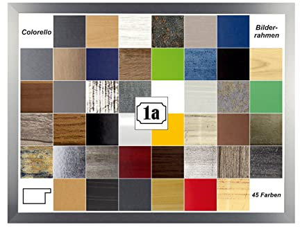 Colorello Deluxe Puzzlerahmen 48x64 cm Bilderrahmen Alu Gebürstet Dekor Hintergrund Weiss Kunstglas klar