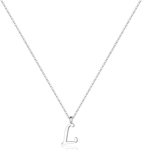 TINGN Silber Buchstaben Kette Damen, Hypoallergene Initiale Halskette mit Buchstaben Silber 925 Anhänger L Initiale Kette Schmuck Geschenke für Frauen Freundin