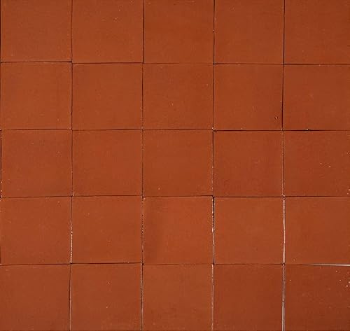 Cerames marron carrelage mexicains unicolores Terracota Liso feu - carreaux de céramique bruns mosaïque décorative pour salle de bain, douche, cuisine, terrasse Un paquet de 90 carreaux 10,5x10,5 cm
