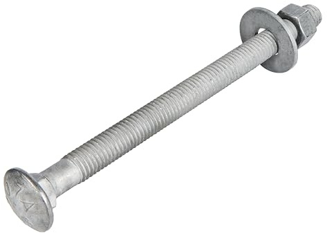 1/2 x 7 (25 Pack) Galvanized Carriage Bolt Kit Grade 307A Includes 1/2 USS Flat Washers (25 pcs) and 1/2-13 Hex Nuts (25 pcs), Hot Dip Galvanized for Exterior Use by Makers Bolt