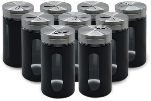 Sonnengold Juego de 20 tarros de especias (120 ml, 4,9 x 10 cm), acero inoxidable, 3 salidas diferentes