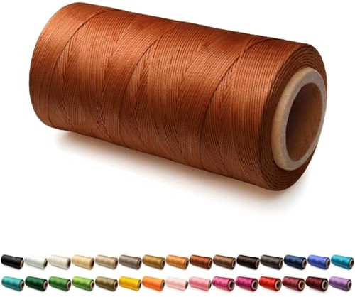 1.0mm Flache Sattlergarn Ledergarn Gewachst, 210D Wachsfaden, Leder Nähen Faden Sattlergarn Gewachste für Lederprojekten Reparatur Buchbinderei Leder Handwerk