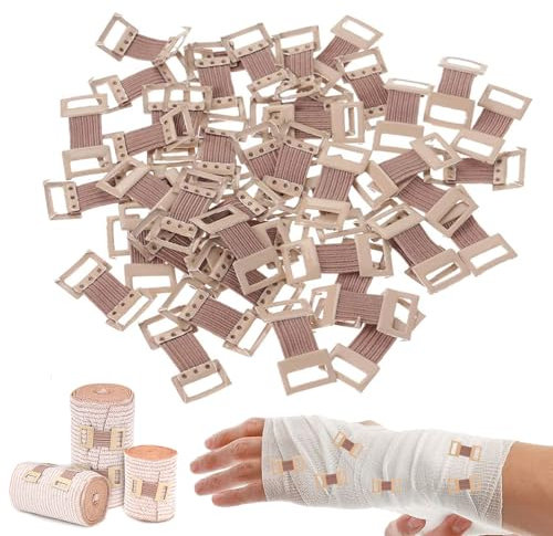 50 Pcs Verbandklammern,Verbandsklammern,Schwiegermutter Klammer,Elastische Binde Clips,Elastische Verbandsklammern,Bandage Aluminium Clips,Für Verschiedene Bandagen Verbandsmaterial