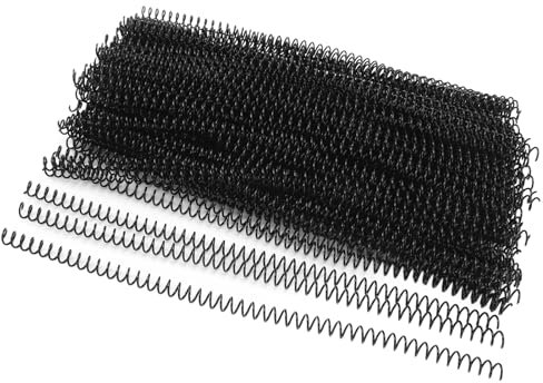 100 Stück Spiralbindespulen, 48 S 4: Teilung, Kunststoff-Bindespirale für 40 Blatt, 8 Mm Durchmesser, Ideal Zum Binden und Organisieren von Dokumenten (BLACK)