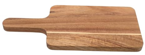 LALADEFIEE Tabla de Cortar Madera Natural con Mango Bandeja Pequeña para Servir Quesos Pan y Aperitivos Diseño Rústico y Duradero para Cocina y Comedor