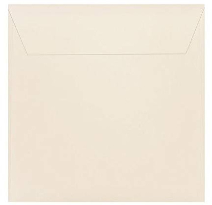 25 Quadratische Briefumschläge mit Querlasche, Format: 170 x 170 mm (17 x 17 cm), Farbe: Zartcreme mit Haftstreifen