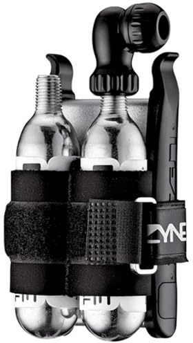 Lezyne Pumpe Twin Kit, Hellgrau, 162g, 1-C2-TWDRKIT-V204 | Twin Speed Inflator, 2 Gewindekartuschen, 16 g, Hebel-Set, Presta- und Schrader-kompatibel