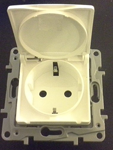 legrand Niloe Schutzkontakt-Steckdose mit Abdeckung mit Spreizkrallen utraweiß