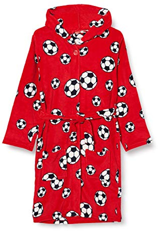 Playshoes Mixte Enfant Polaire Peignoir, Ballon De Football Rouge, 146-152 EU
