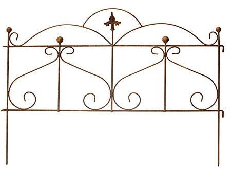 Beetzaun Gartenzaun Zaun Zaunelement Rankhilfe Metall Eisen Rost Deko 62cm hoch x 80cm lang