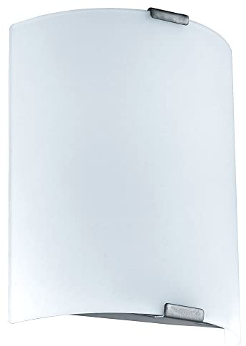 EGLO Grafik 1-Light Modern Vanity Light Indoor Wall Sconce Dimmable LED Mirror Lighting Fixture for Hallway, Bathroom, Fireplace, Clear,11 in