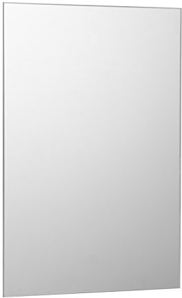 Waterstone Mirrors & Frames LTD 50 x 70cm Rectangle Unframed Bathroom Mirror with Chrome Effect Metal Spring Loaded Clips Wall Hanging Fixings
