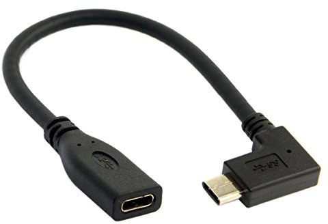 chenyang CY - Cable de datos USB-C USB 3.1 tipo C macho a hembra en ángulo recto de 90 grados para tablet (20 cm)