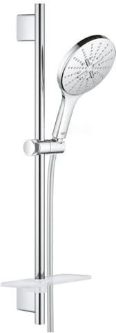 Grohe Rainshower 150 SmartActive 26592000 - Set Doccia, 3 Tipi di Getto, Ecojoy Portata Limitata a 9.5l/min, Rotondo, Cromo
