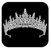 SWEETV Silver Wedding Tiara for Women, Crystal Queen Crown, Rhinestone Princess Tiara Headband Hair Accessories for Quinceanera Headpieces Pageant Prom Birthday Silver Audrey