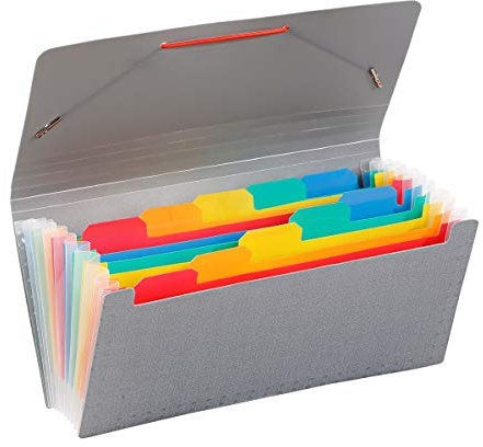 Viquel - Akkordeonmappe 10 Fächer - Scheckformat 26 x 13 cm Rainbow Touch