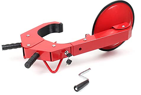 Wiltec Radkralle 300 x 145 x 630 mm, für Felgen 10-18, Parkkralle Reifenkralle aus Stahl zur Diebstahlsicherung, Wegfahrsperre inkl. Schlüssel