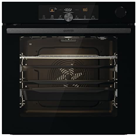Gorenje OptiBake Advanced BPSA 6747 A08BGWI Einbau-Backofen/Wifi Connected / 77L / Heißluft/Pyrolyse/AutoBake/Touch Bedienung/Bratenthermometer/SteamAssist/PizzaMode 300°C/schwarz