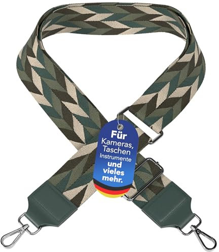 EAZY CASE - Verstellbarer Taschengurt, Ersatz Schultergurt für Handtaschen, Schulterriemen für Umhängetaschen, breiter Taschenriemen für Taschen und Tragetaschen, DIY Taschenband, Mixed Nacht Grün