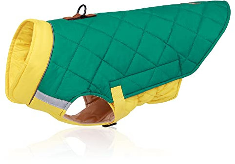 Hunde-Winterweste, warme reflektierende Winterjacke mit D-Ring, kaltes Wettermantel für mittelgroße und große Hunde, Größe XXL (grün)