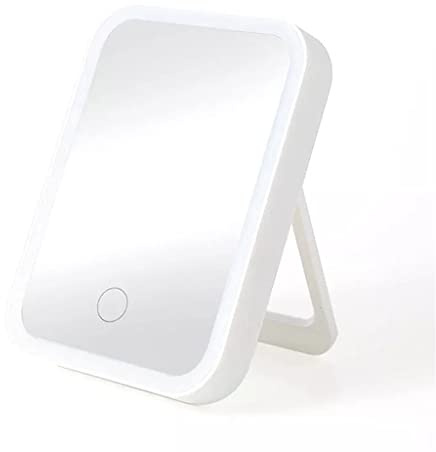 Portable Makeup Mirror With Led Light Dressing Table Mirror Beauty Ring Light Mirror Beauty Tool Fill Light Small Mirror (White One Size)